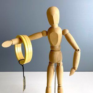 Vintage 1960s yellow Marblette bangle bracelets - set of 3 - NWT